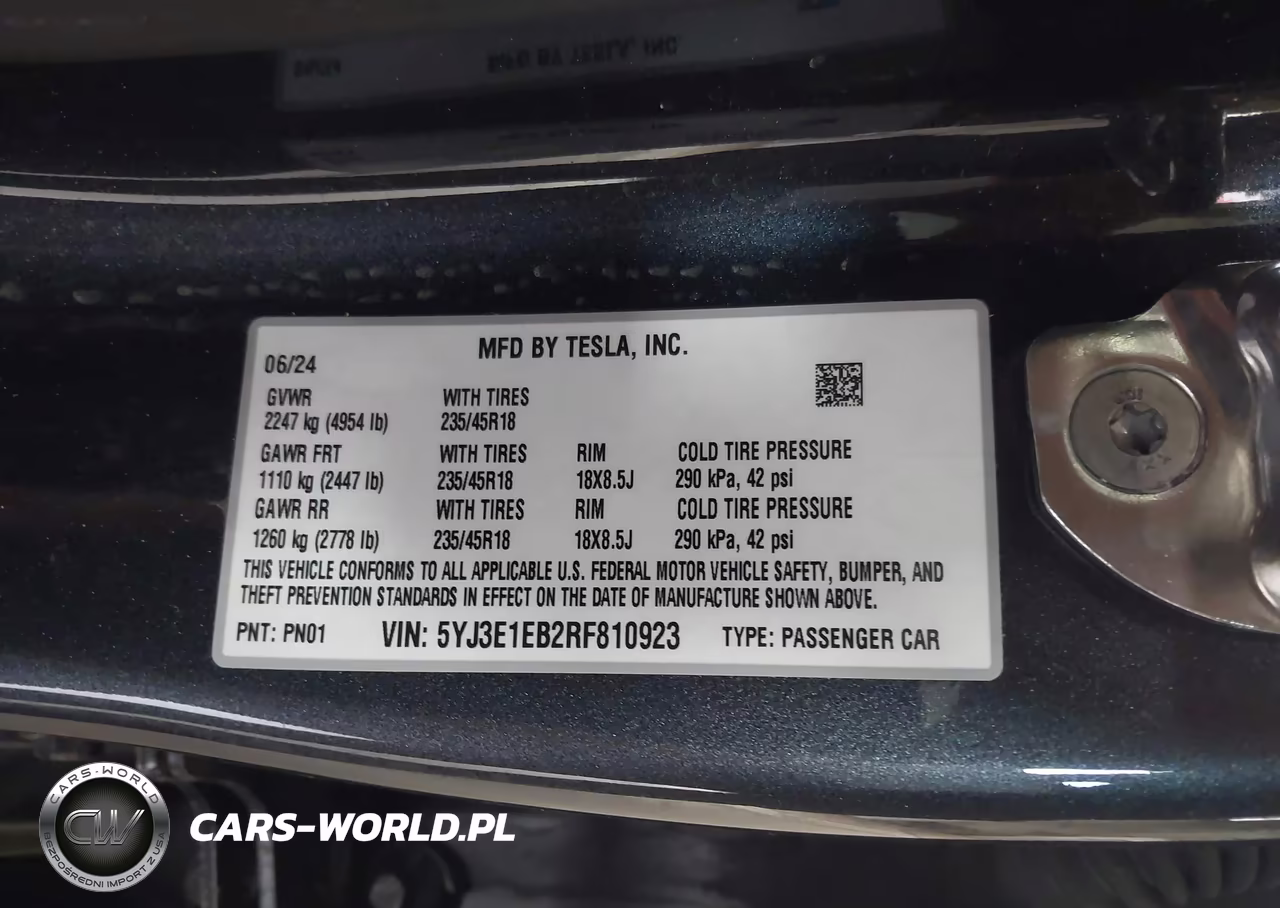 2024 Tesla Model 3 Long Range Dual Motor All-Wheel Drive VIN:5YJ3E1EB2RF810923 - 9
