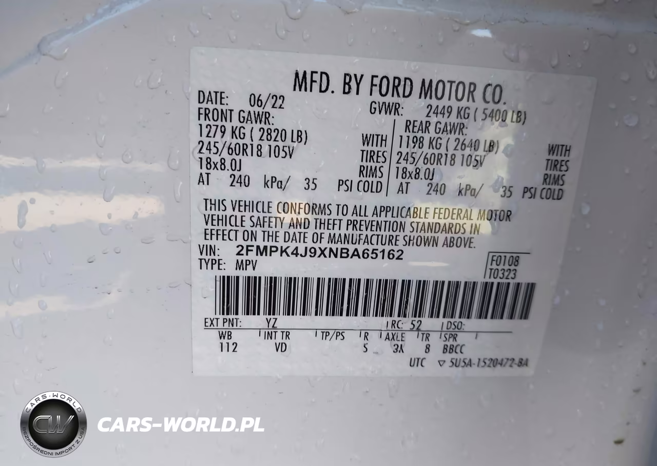 2022 Ford Edge Sel VIN:2FMPK4J9XNBA65162 - 9