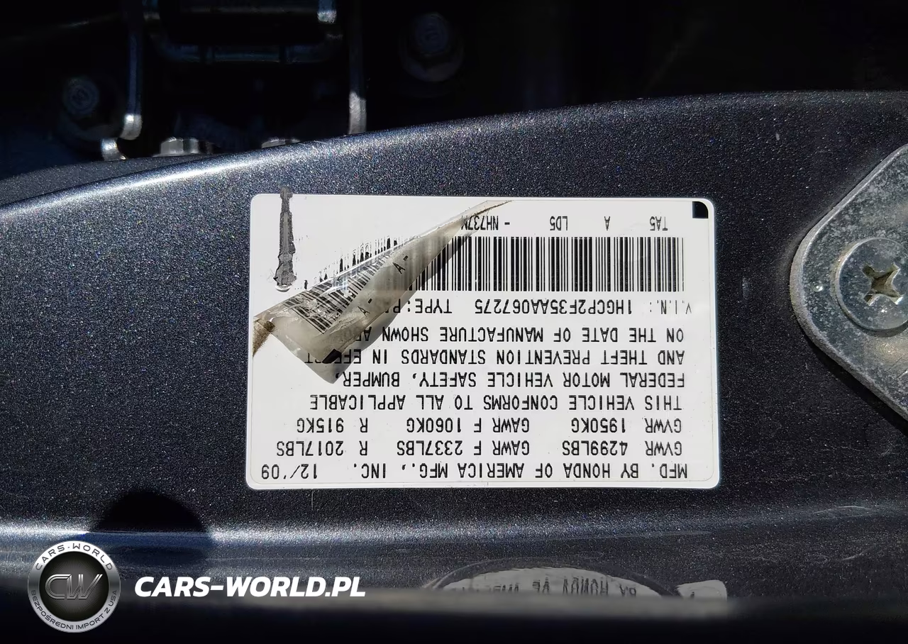 2010 Honda Accord 2.4 Lx VIN:1HGCP2F35AA067275 - 9