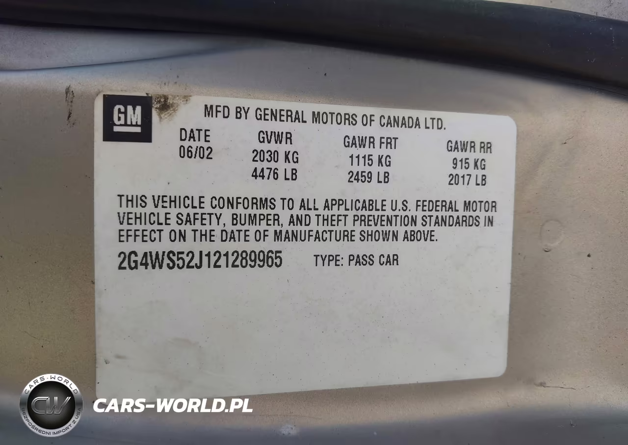 2002 Buick Century Custom VIN:2G4WS52J121289965 - 9