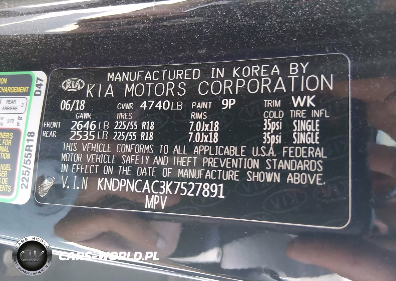 2019 Kia Sportage Ex VIN:KNDPNCAC3K7527891 - 9