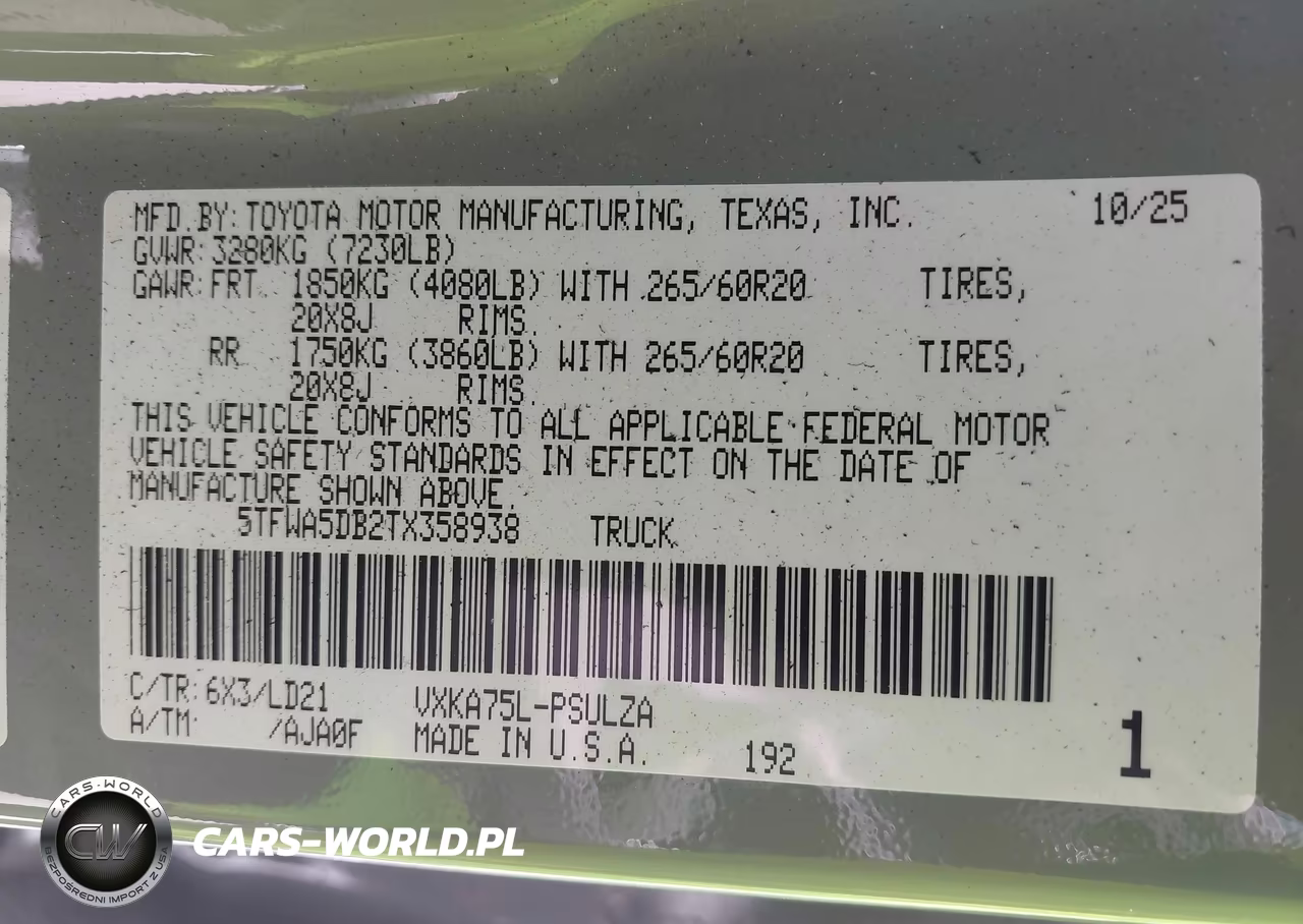 2026 Toyota Tundra Limited Crewmax 5.5' Bed VIN:5TFWA5DB2TX358938 - 9