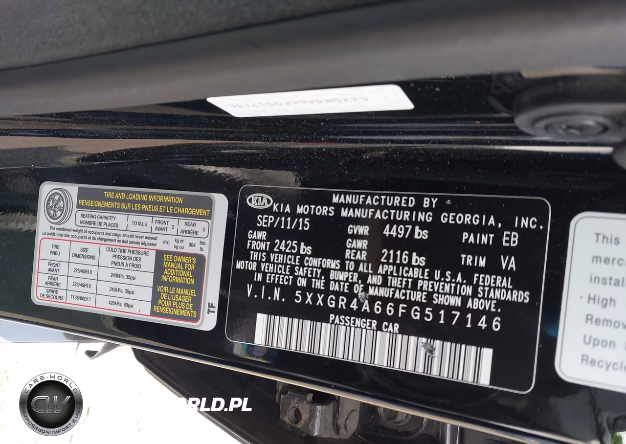 2015 Kia Optima Sxl Turbo VIN:5XXGR4A66FG517146 - 9