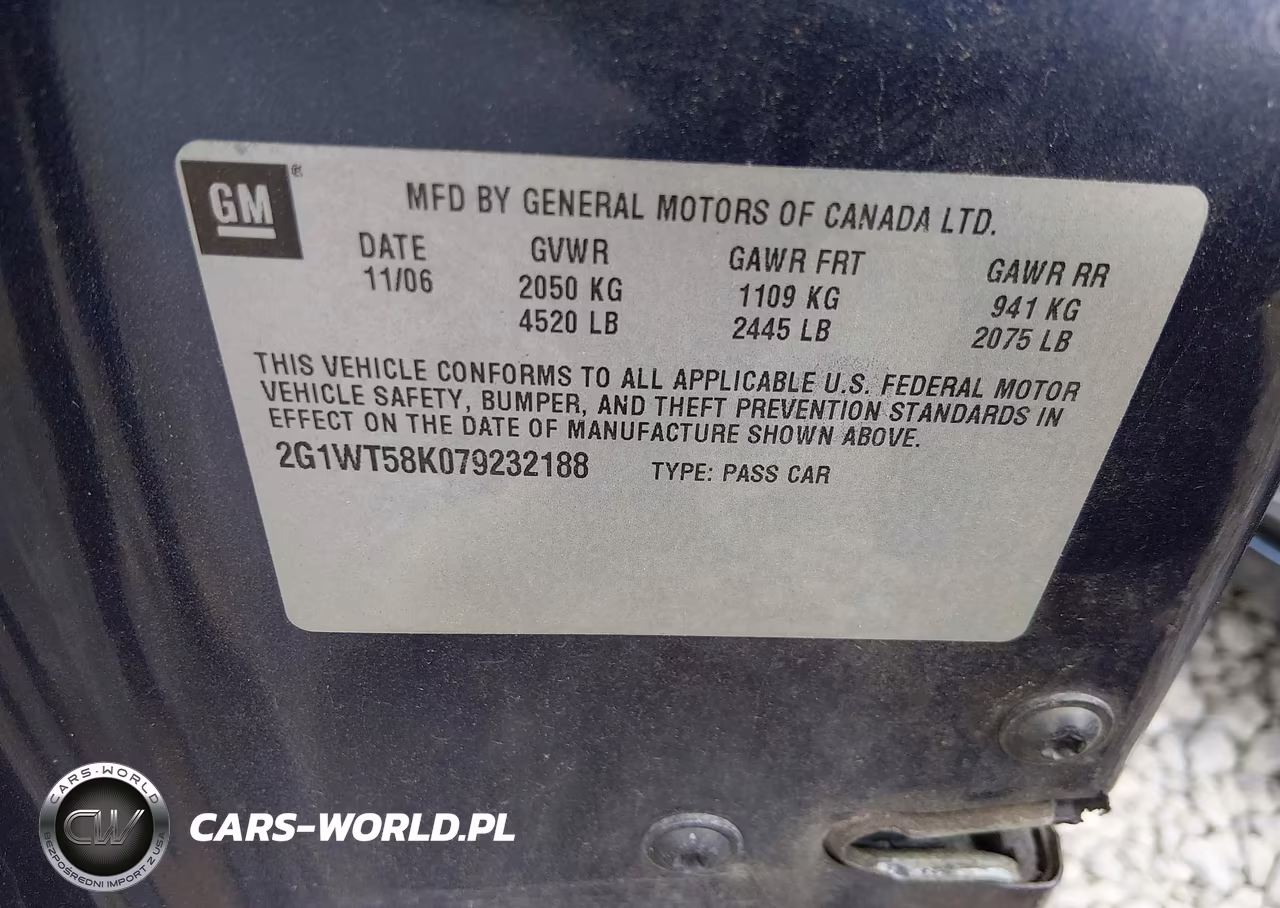 2007 Chevrolet Impala 3.5L Lt VIN:2G1WT58K079232188 - 9
