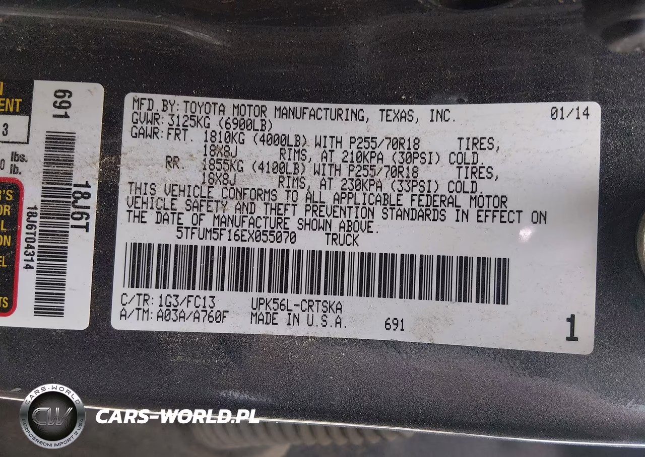 2014 Toyota Tundra Sr5 4.6L V8 VIN:5TFUM5F16EX055070 - 9