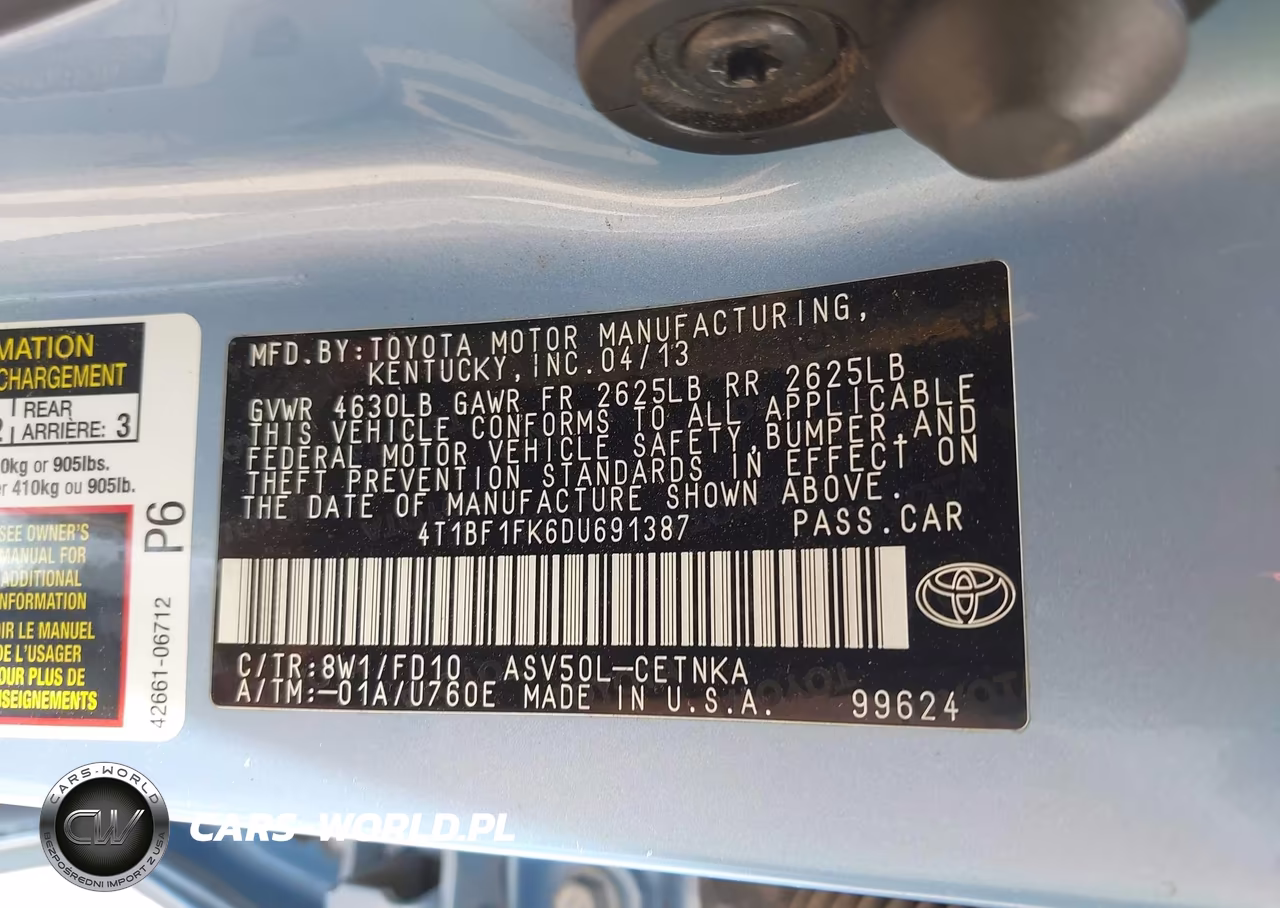 2013 Toyota Camry Le VIN:4T1BF1FK6DU691387 - 9