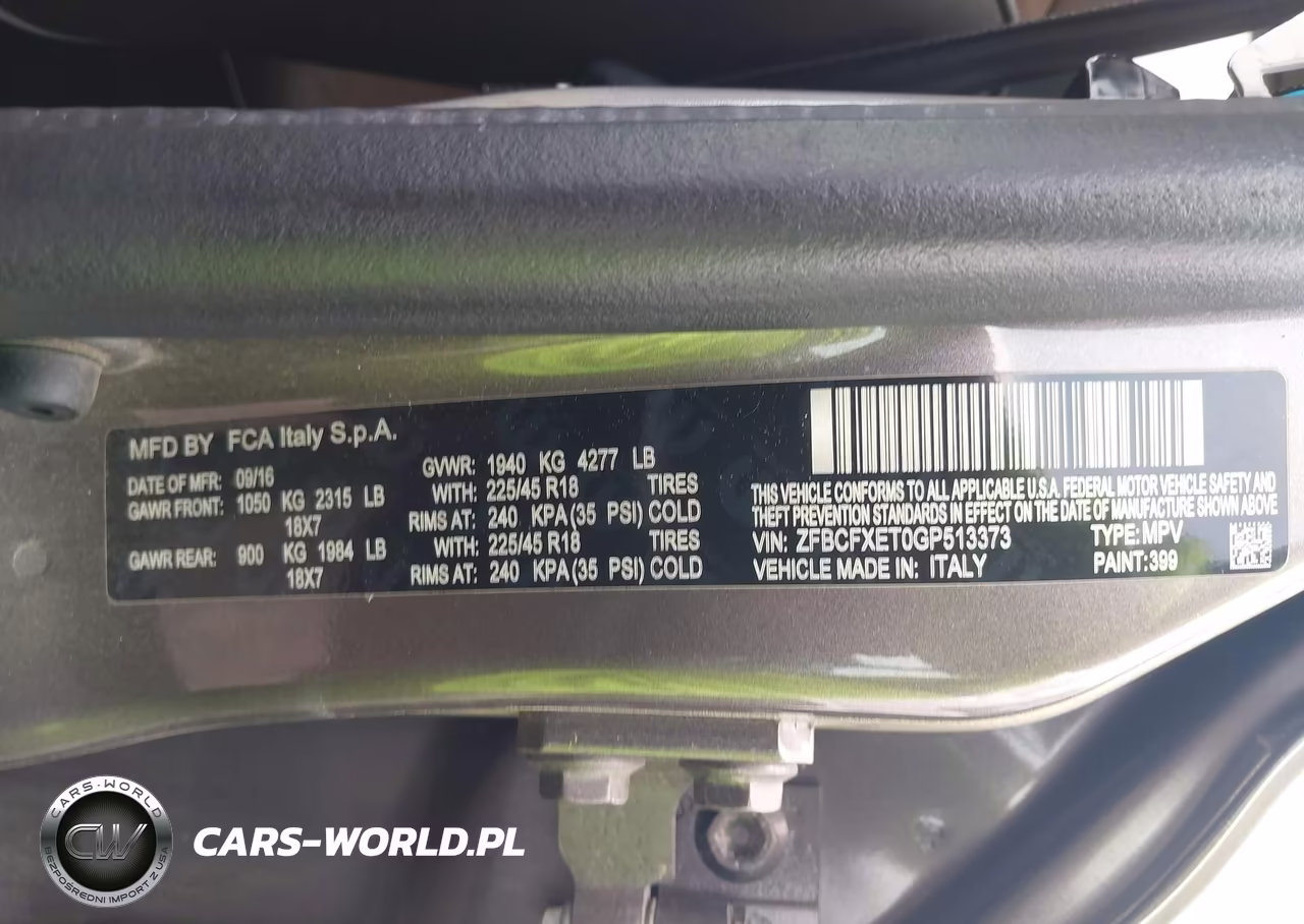 2016 Fiat 500X Trekking Plus VIN:ZFBCFXET0GP513373 - 9