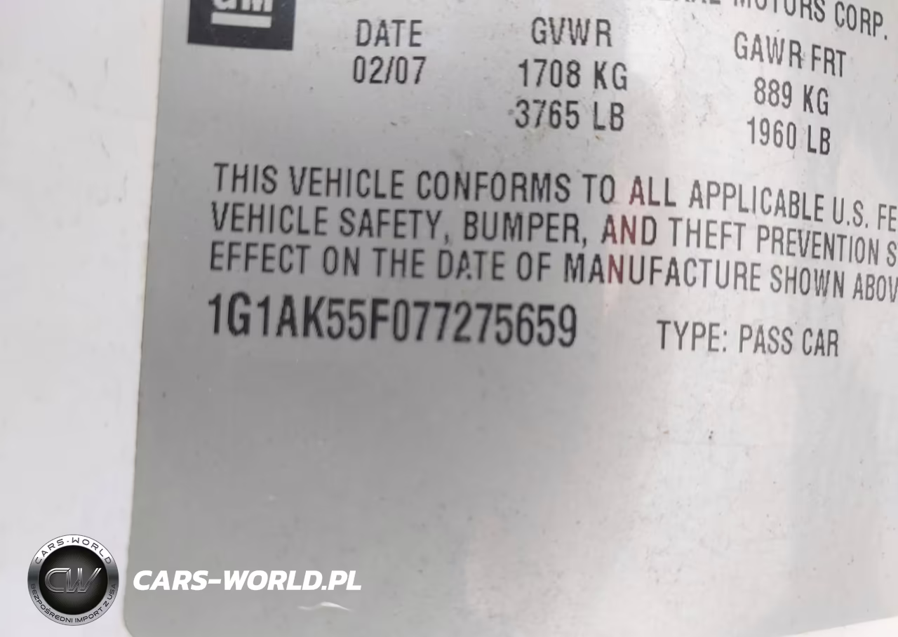 2007 Chevrolet Cobalt Ls VIN:1G1AK55F077275659 - 9