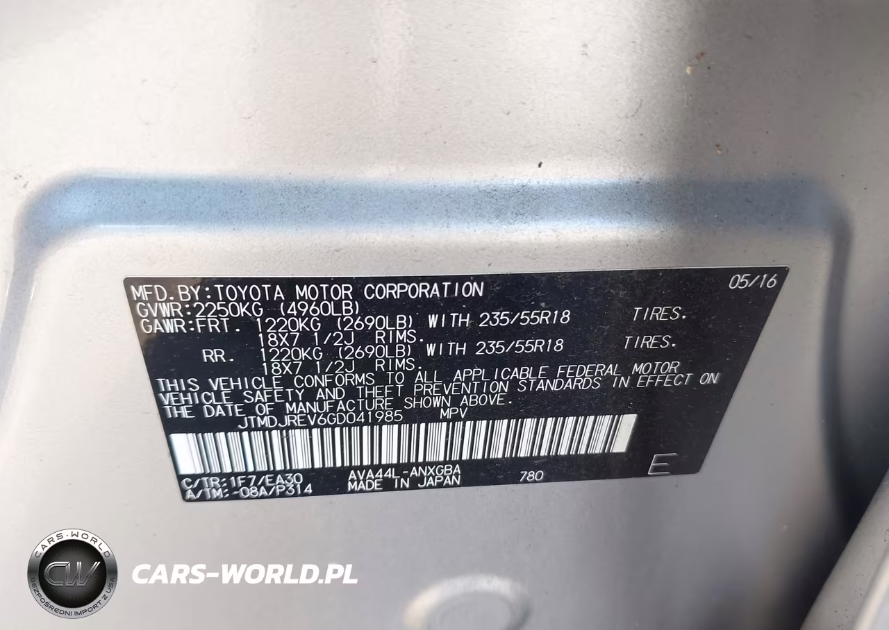 2016 Toyota Rav4 Hybrid Limited VIN:JTMDJREV6GD041985 - 9