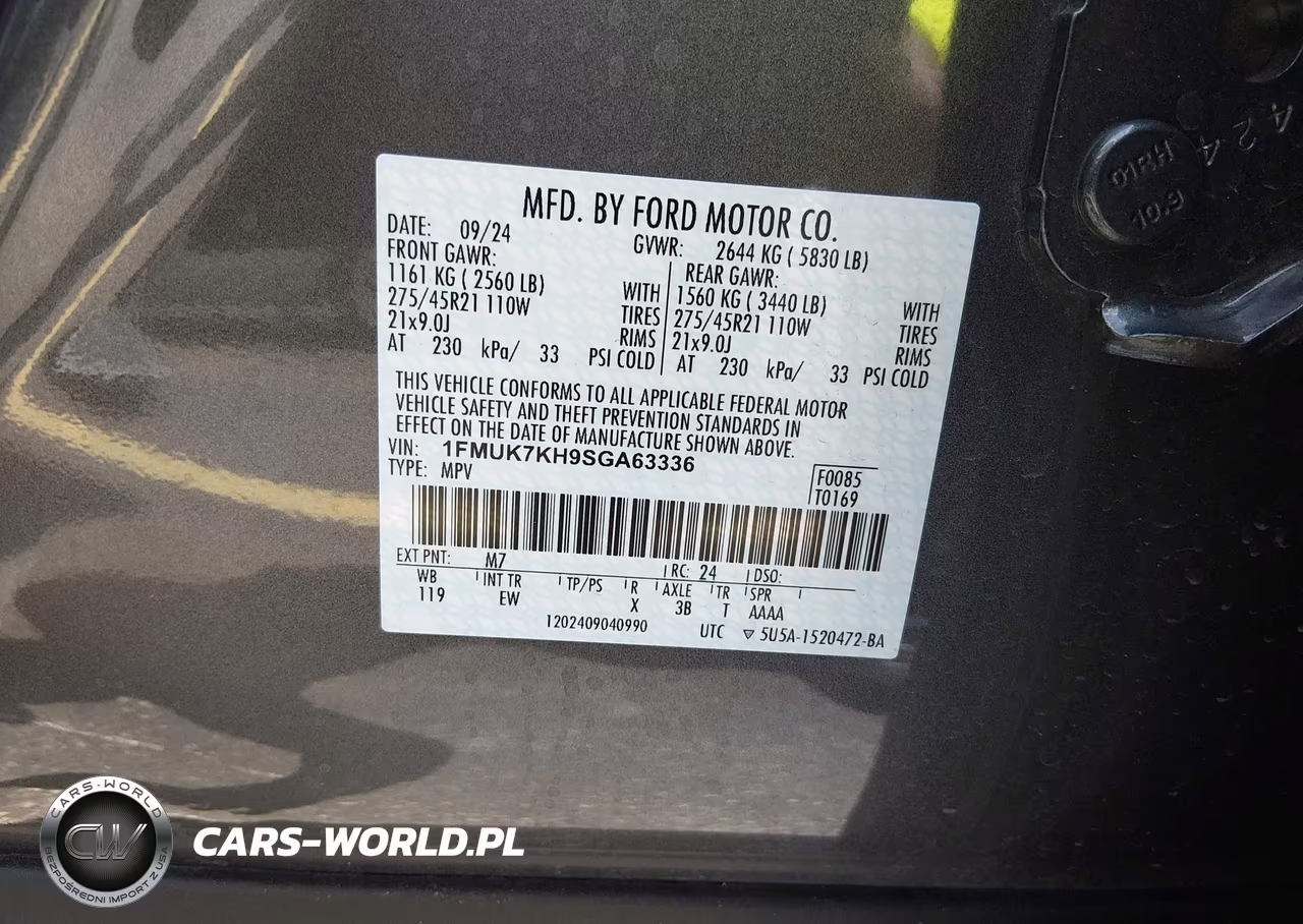2025 Ford Explorer St-Line VIN:1FMUK7KH9SGA63336 - 9