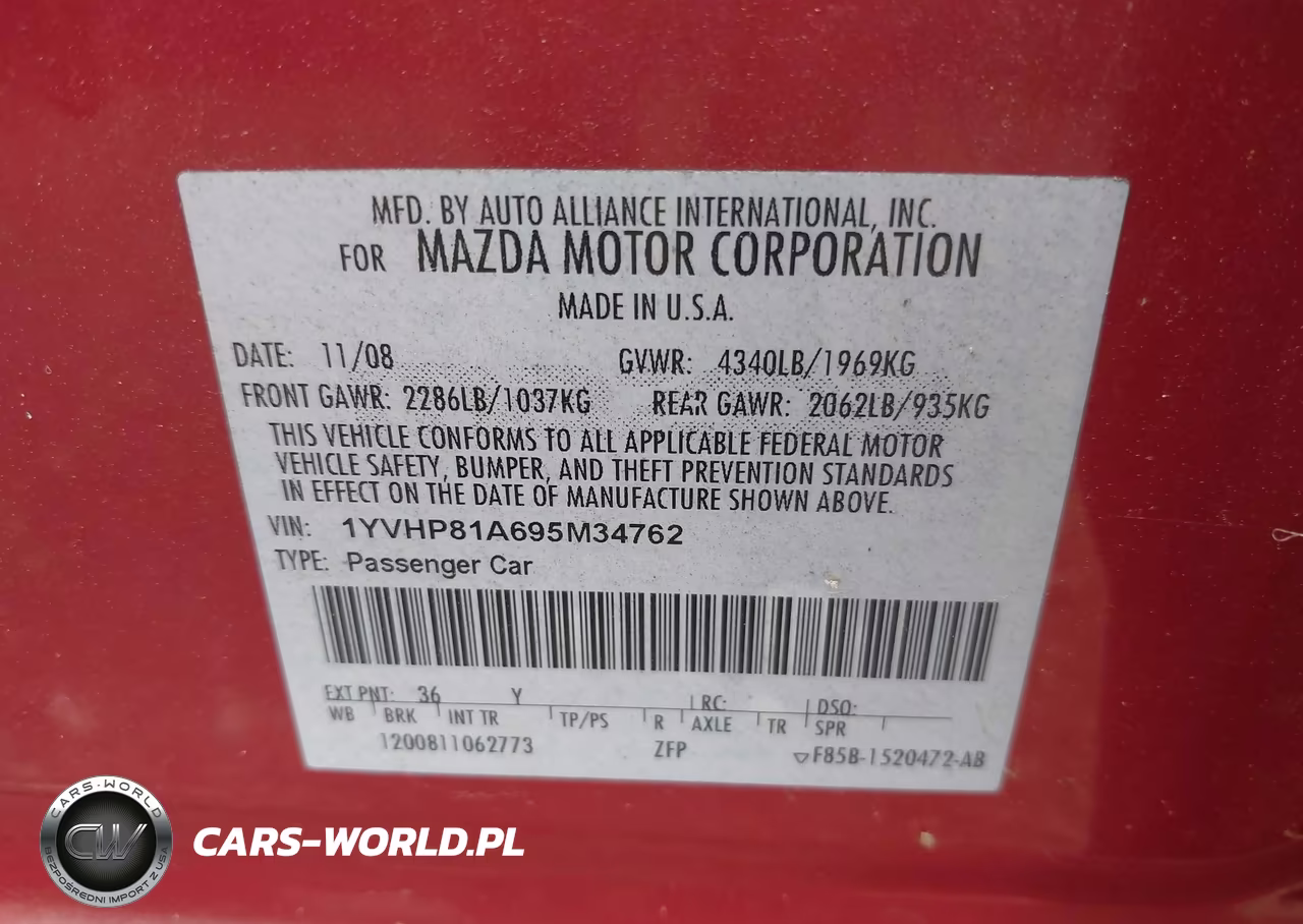 2009 Mazda Mazda6 I Sport VIN:1YVHP81A695M34762 - 9