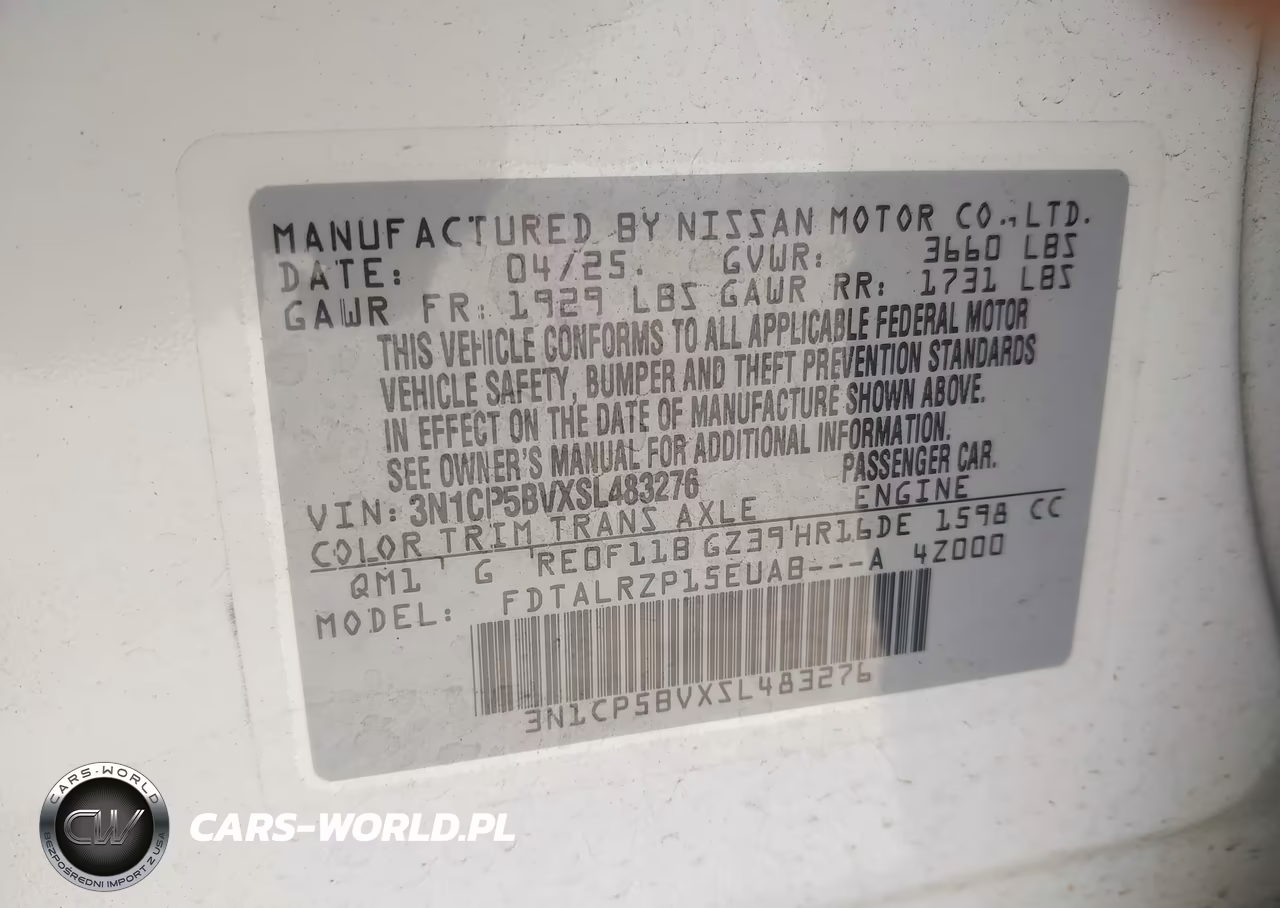 2025 Nissan Kicks Play S VIN:3N1CP5BVXSL483276 - 9