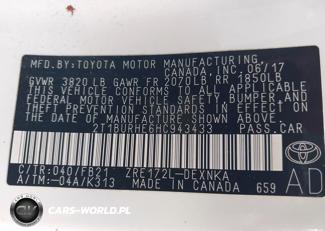 2017 Toyota Corolla Le VIN:2T1BURHE6HC943433 - 9