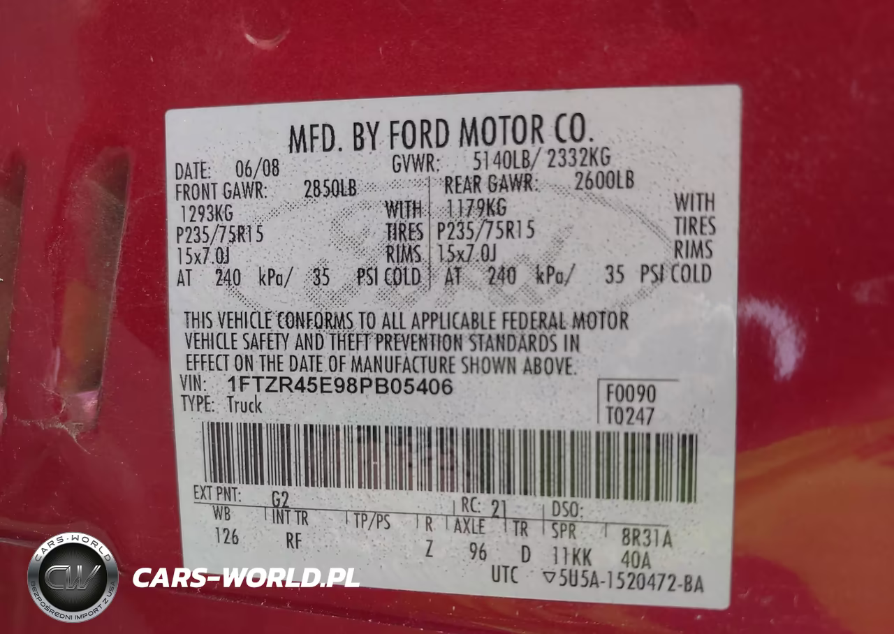 2008 Ford Ranger Fx4 Off-Road-Sport-Xlt VIN:1FTZR45E98PB05406 - 9
