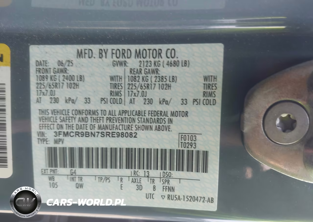 2025 Ford Bronco Sport Big Bend VIN:3FMCR9BN7SRE98082 - 9