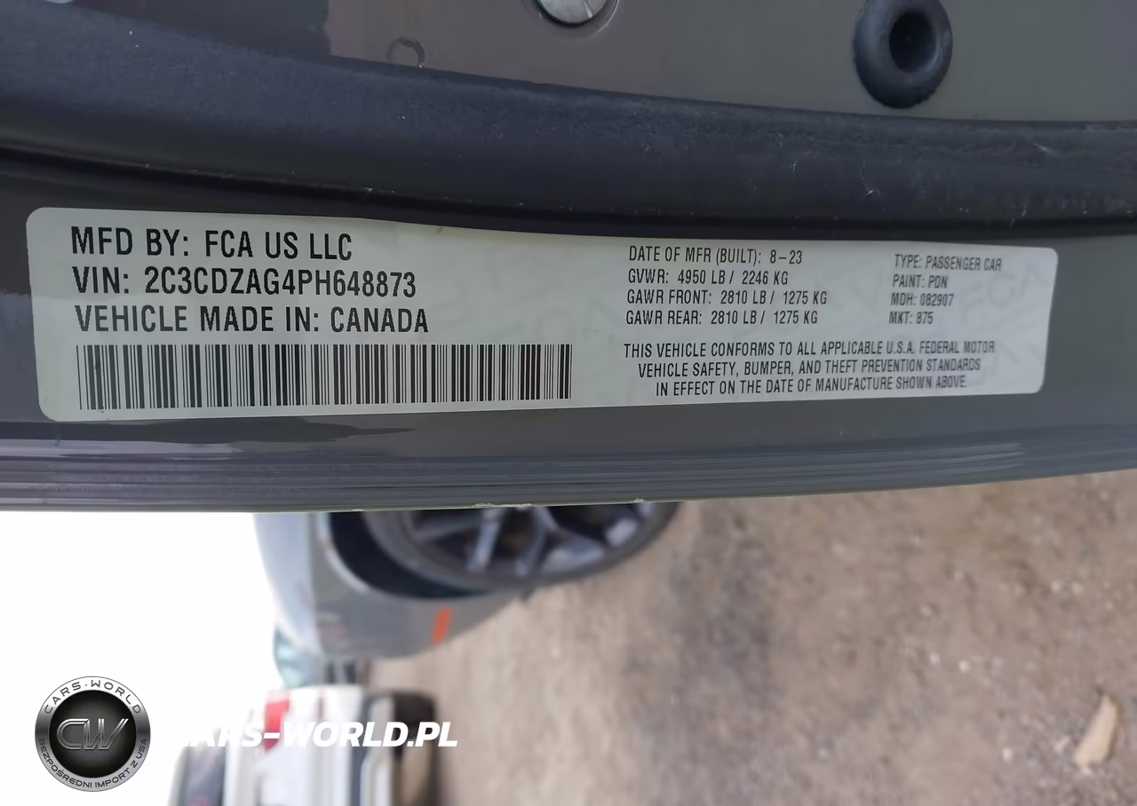 2023 Dodge Challenger Sxt VIN:2C3CDZAG4PH648873 - 9