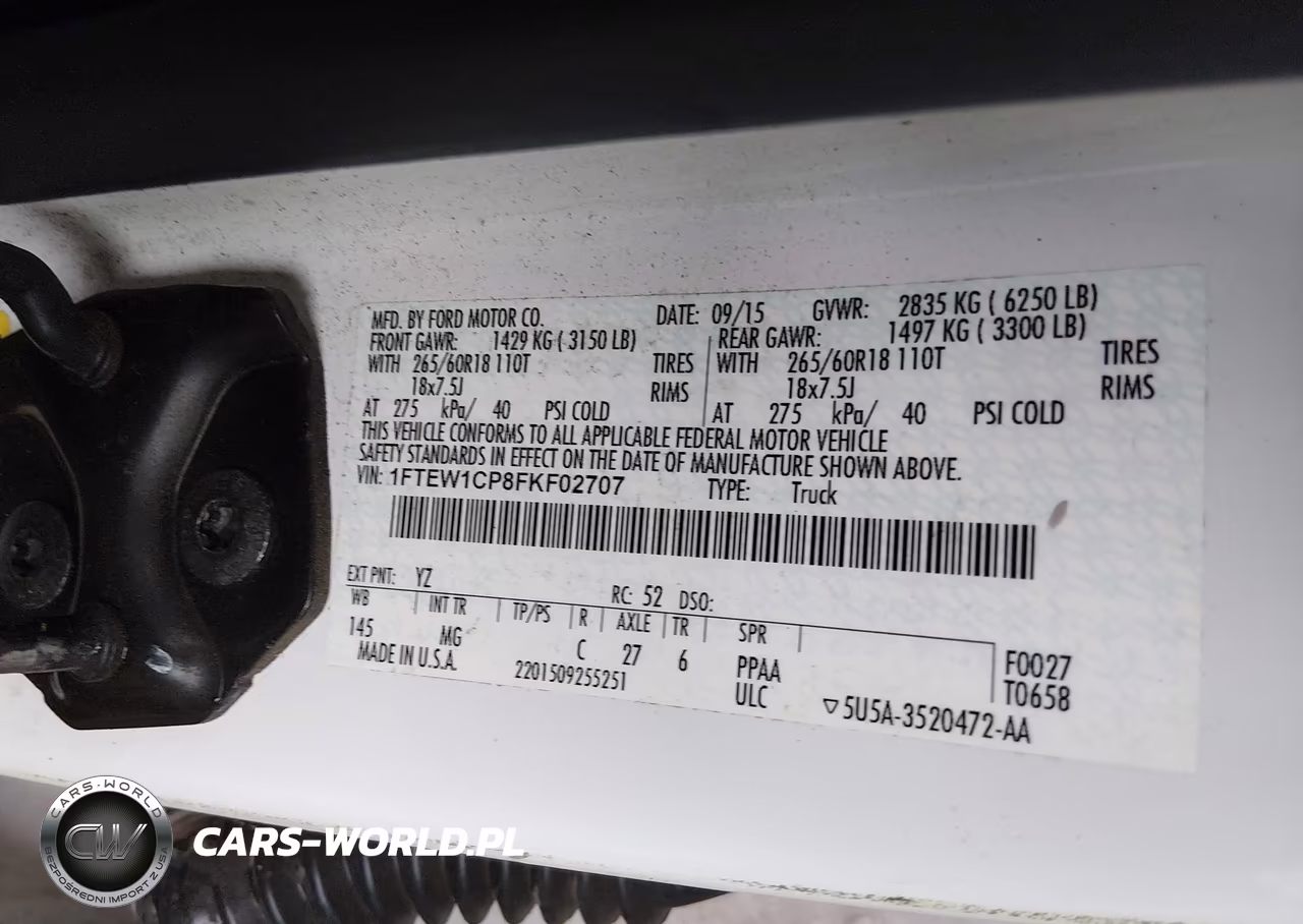 2015 Ford F-150 Xlt VIN:1FTEW1CP8FKF02707 - 9