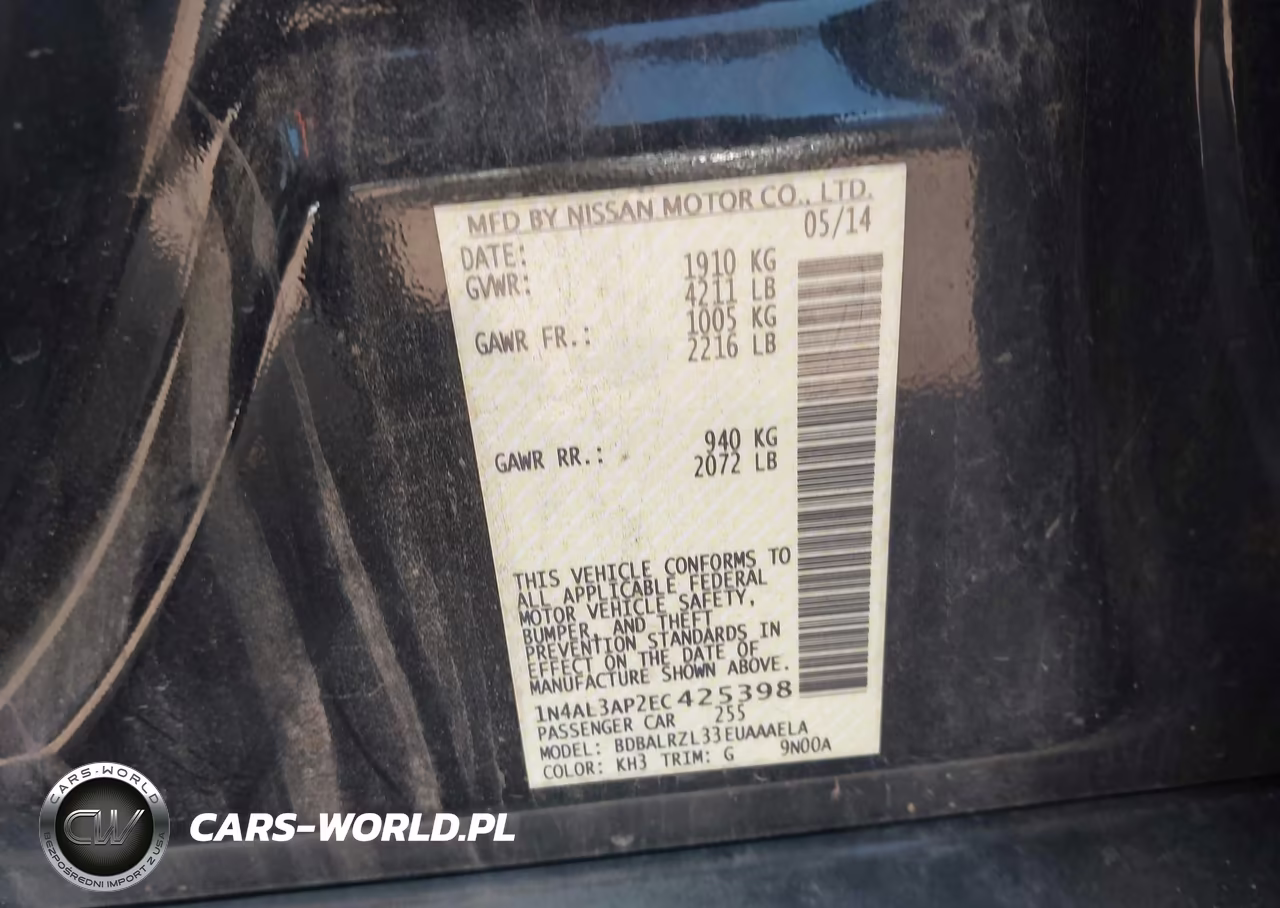 2014 Nissan Altima 2.5 S VIN:1N4AL3AP2EC425398 - 9