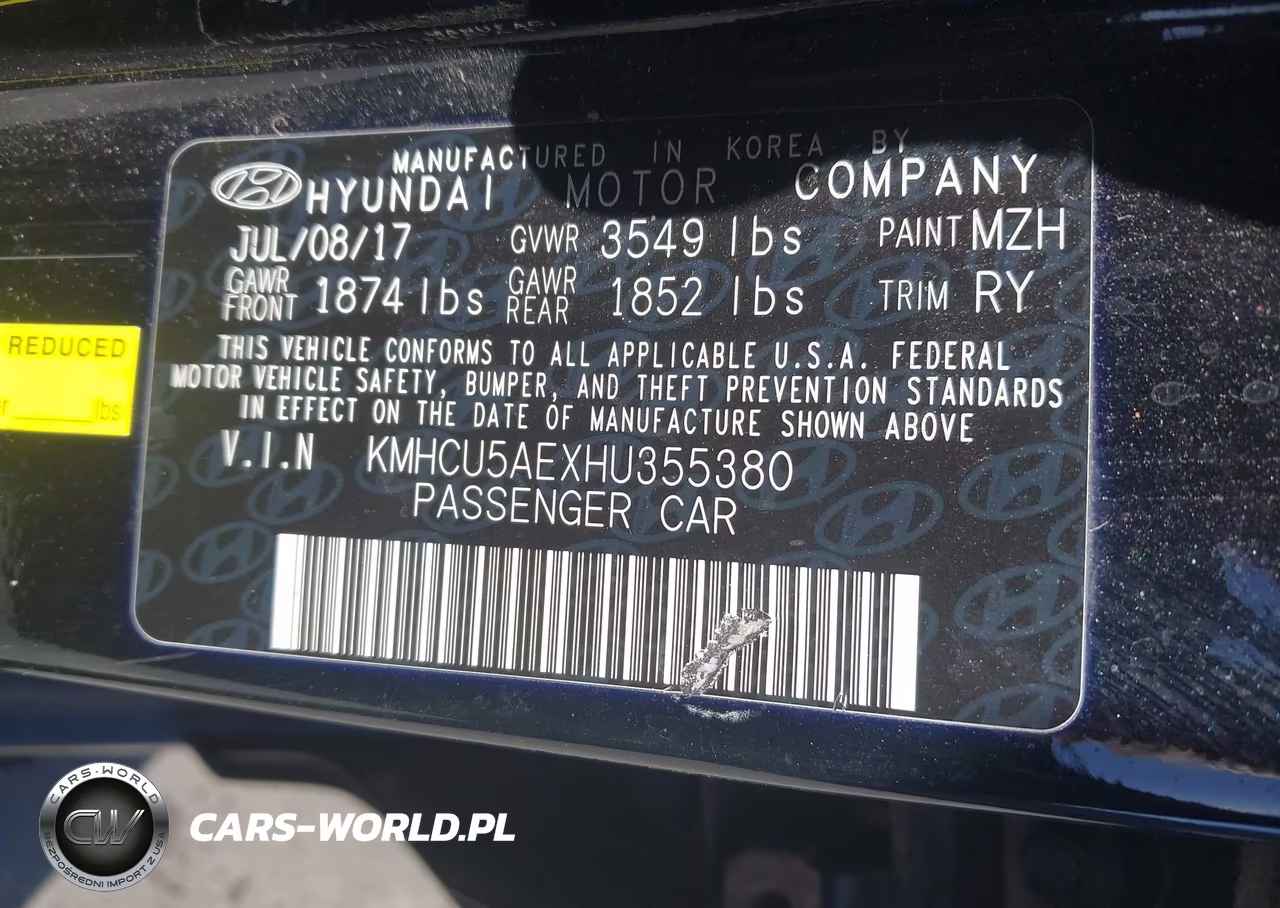 2017 Hyundai Accent Sport VIN:KMHCU5AEXHU355380 - 9