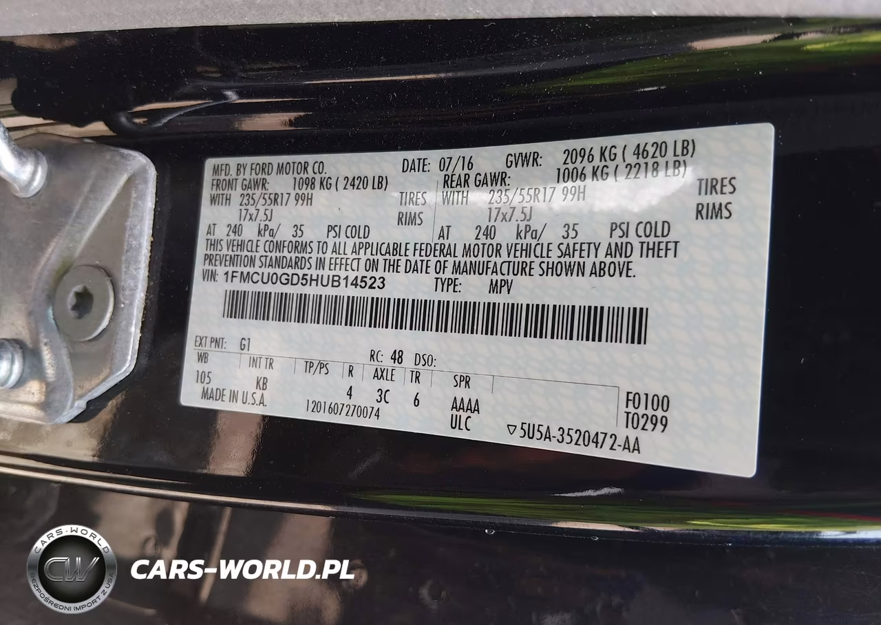 2017 Ford Escape Se VIN:1FMCU0GD5HUB14523 - 9