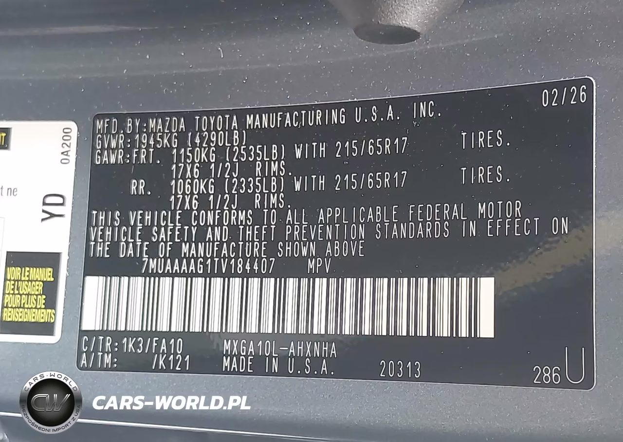 2026 Toyota Corolla Cross L VIN:7MUAAAAG1TV184407 - 9