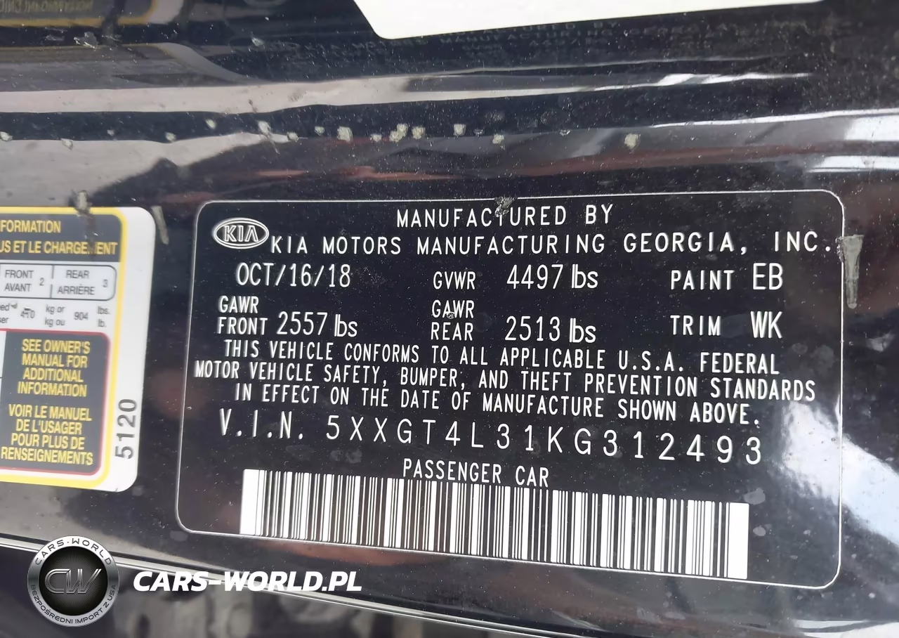 2019 Kia Optima Lx VIN:5XXGT4L31KG312493 - 9