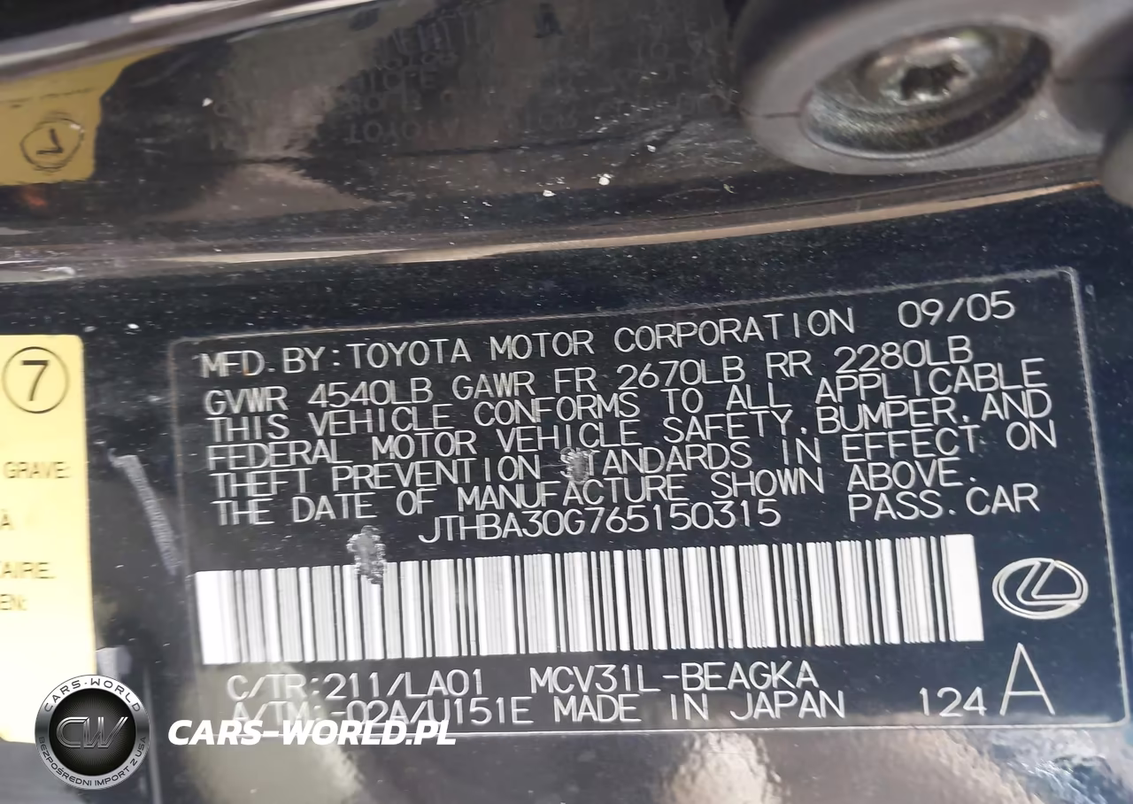 2006 Lexus Es 330 VIN:JTHBA30G765150315 - 9