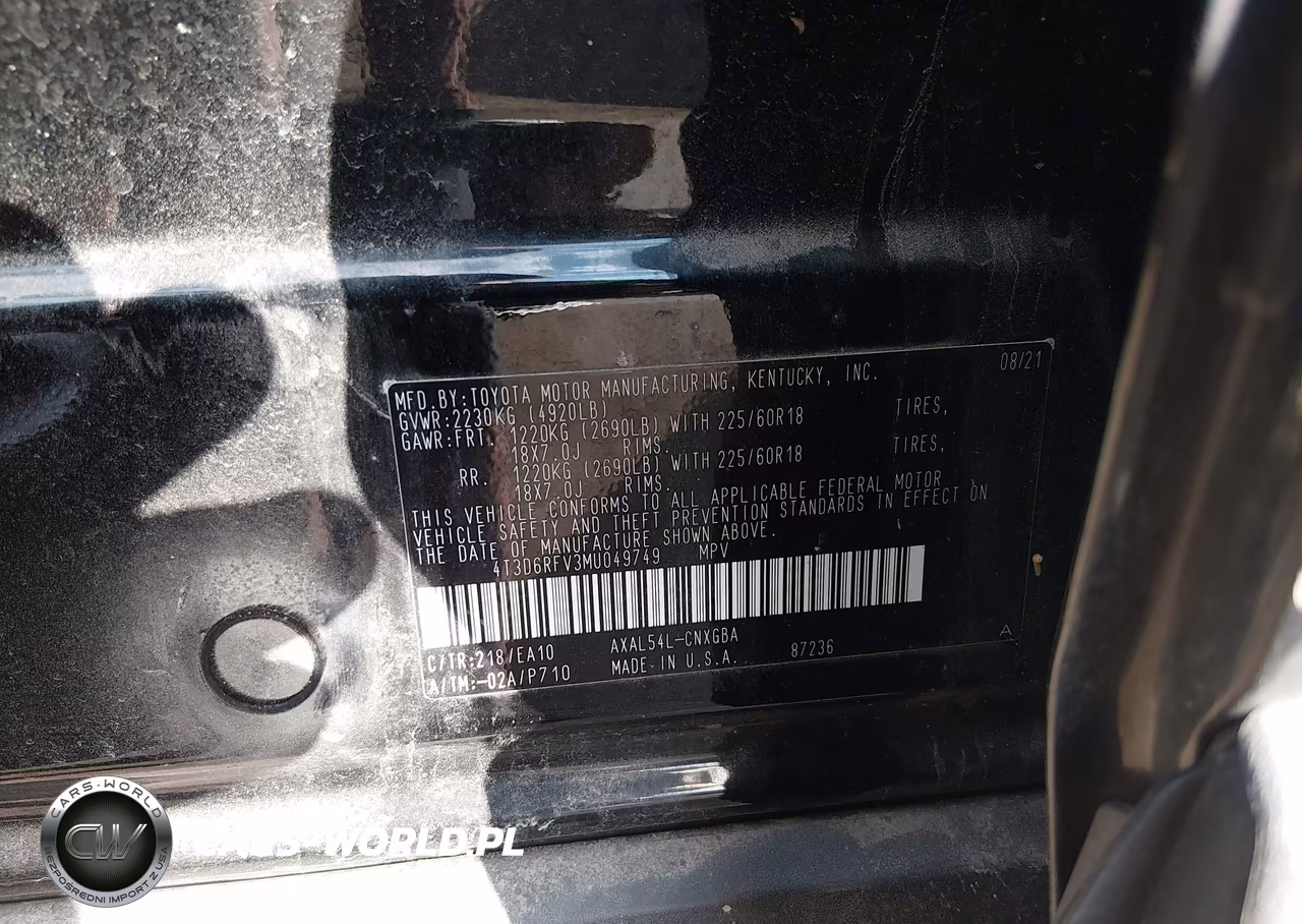 2021 Toyota Rav4 Hybrid Limited VIN:4T3D6RFV3MU049749 - 9