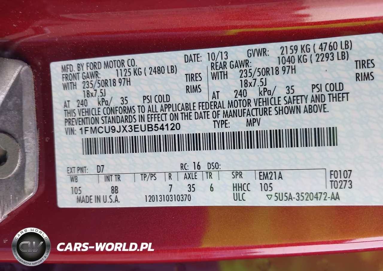 2014 Ford Escape Titanium VIN:1FMCU9JX3EUB54120 - 9