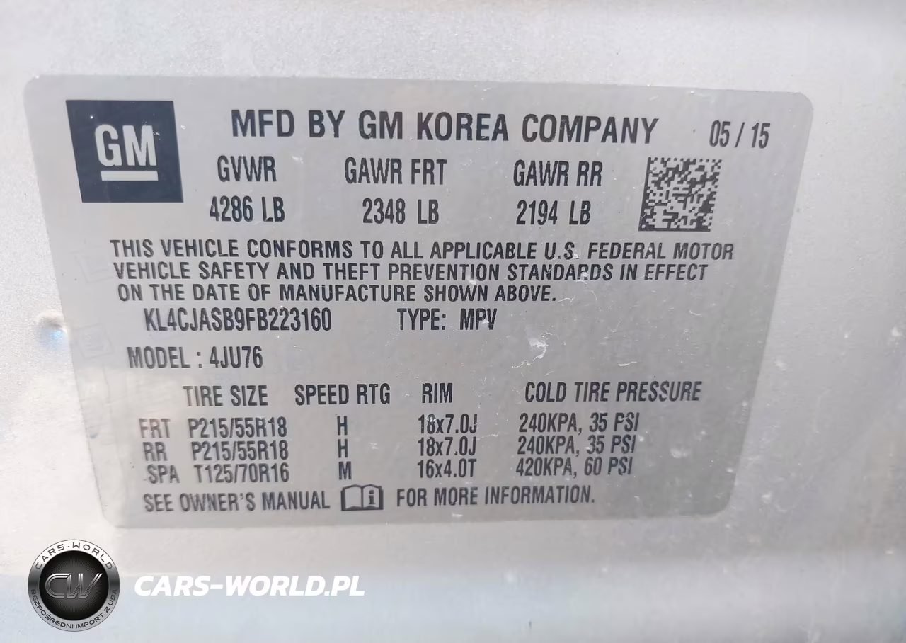 2015 Buick Encore VIN:KL4CJASB9FB223160 - 9