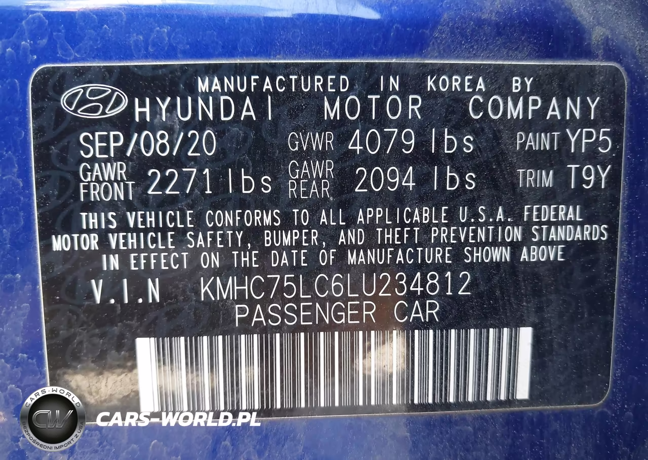 2020 Hyundai Ioniq Hybrid Se VIN:KMHC75LC6LU234812 - 9