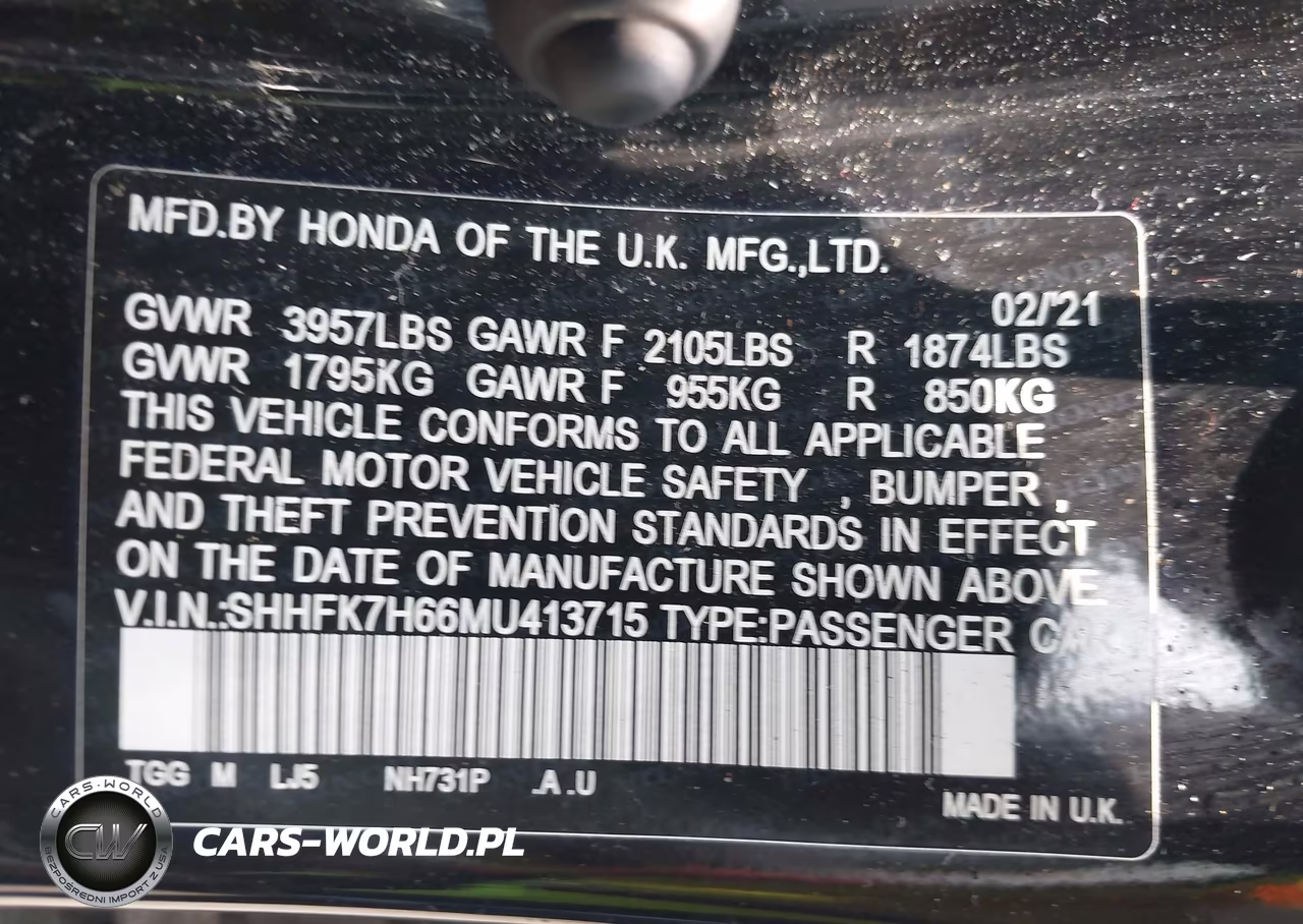 2021 Honda Civic Ex VIN:SHHFK7H66MU413715 - 9