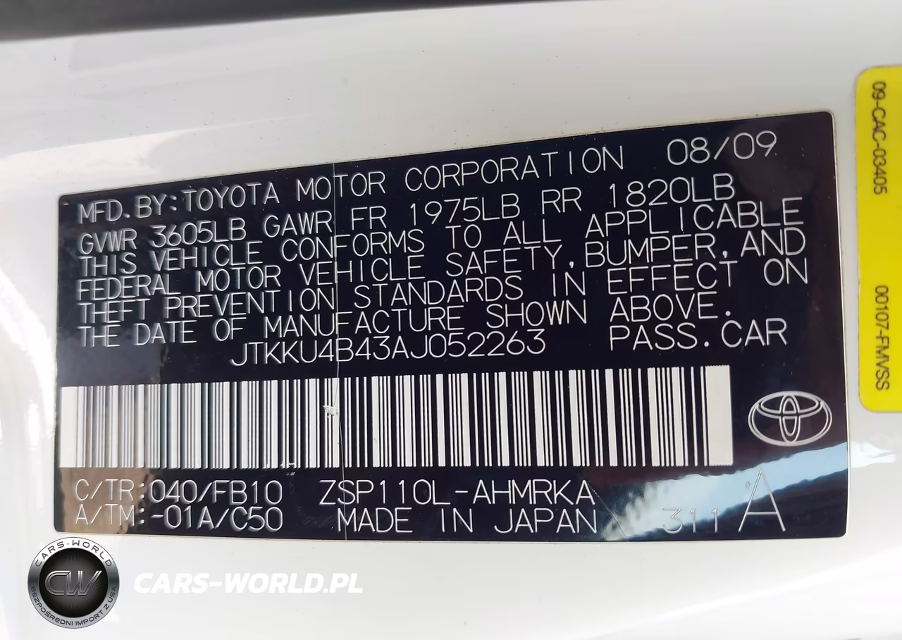 2010 Scion Xd VIN:JTKKU4B43AJ052263 - 9