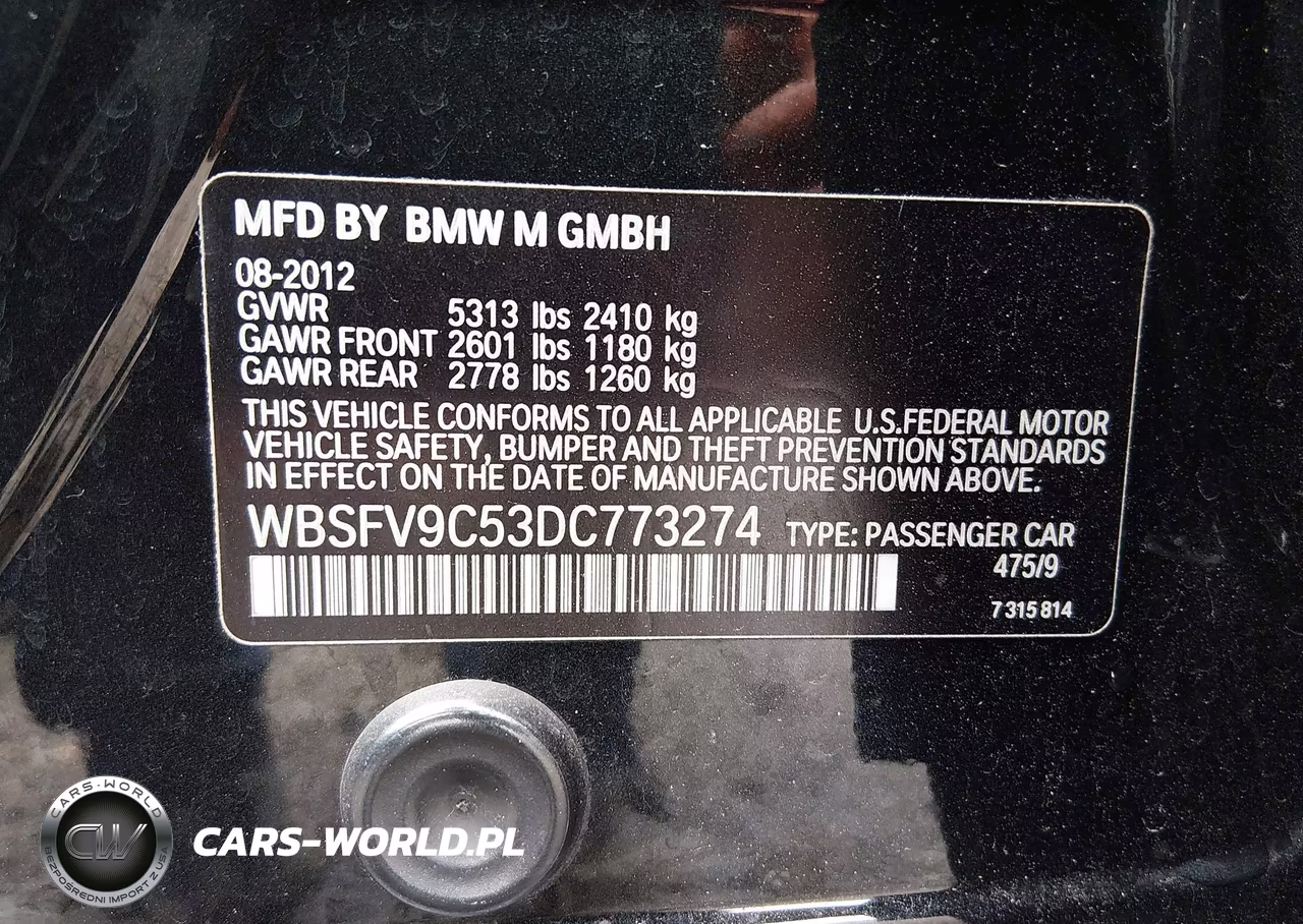 2013 BMW M5 VIN:WBSFV9C53DC773274 - 9