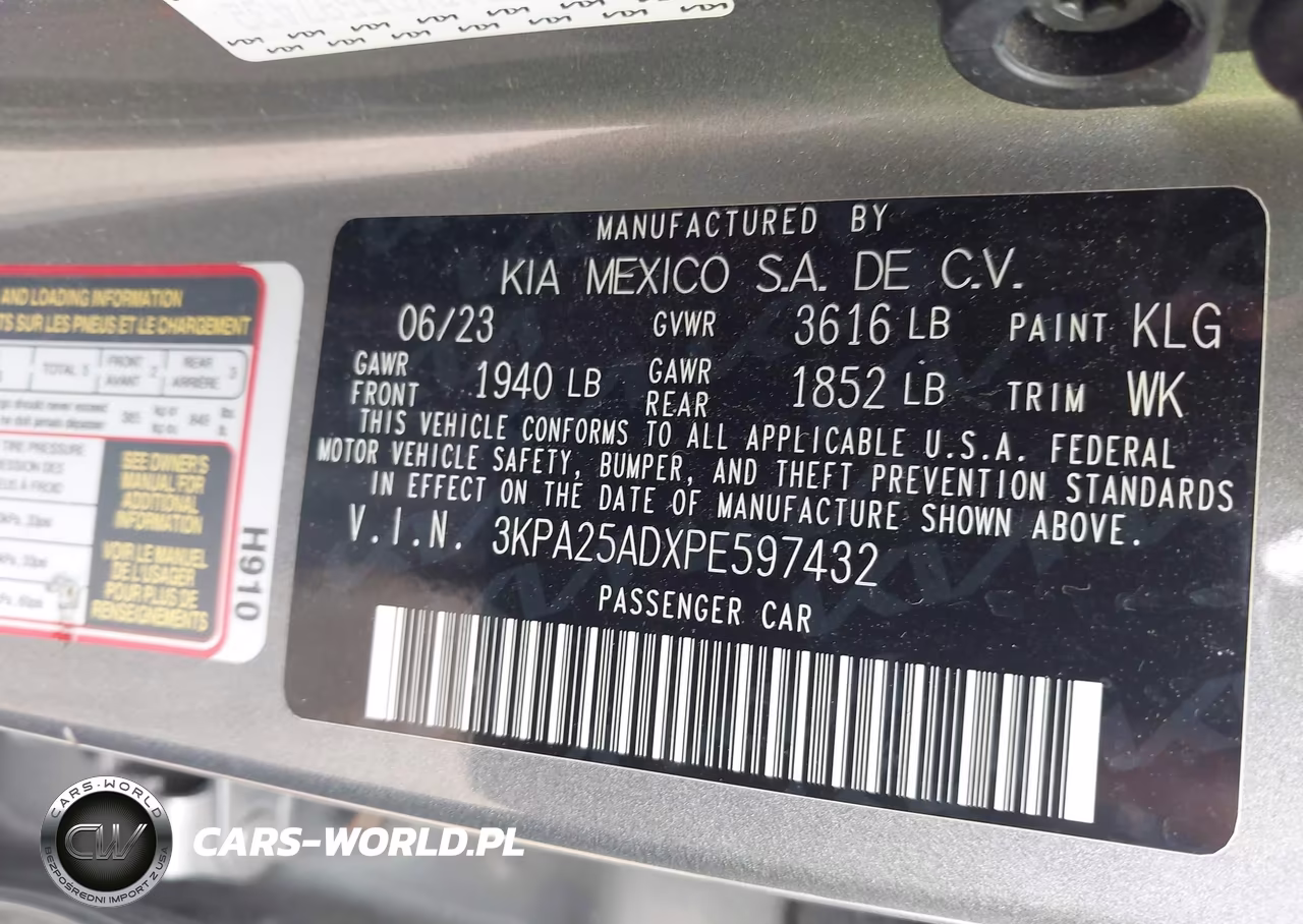 2023 Kia Rio 5-Door S VIN:3KPA25ADXPE597432 - 9