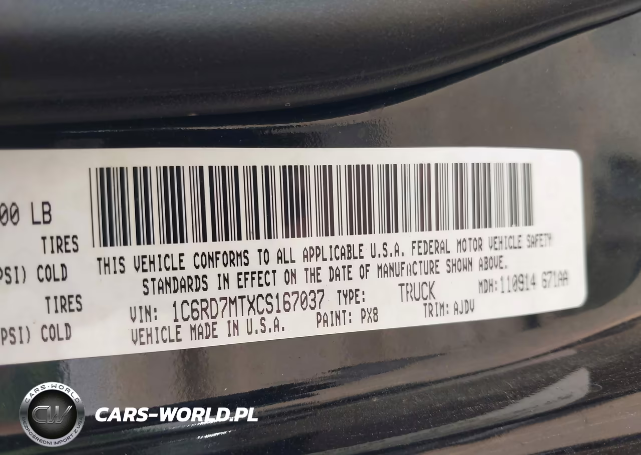 2012 Ram 1500 Sport VIN:1C6RD7MTXCS167037 - 9