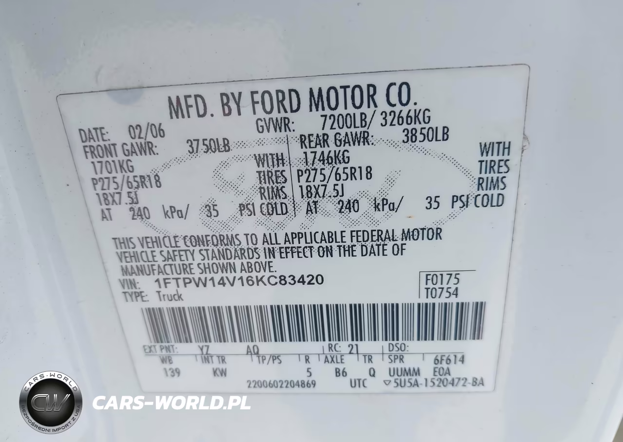 2006 Ford F-150 Fx4-Lariat-Xlt VIN:1FTPW14V16KC83420 - 9