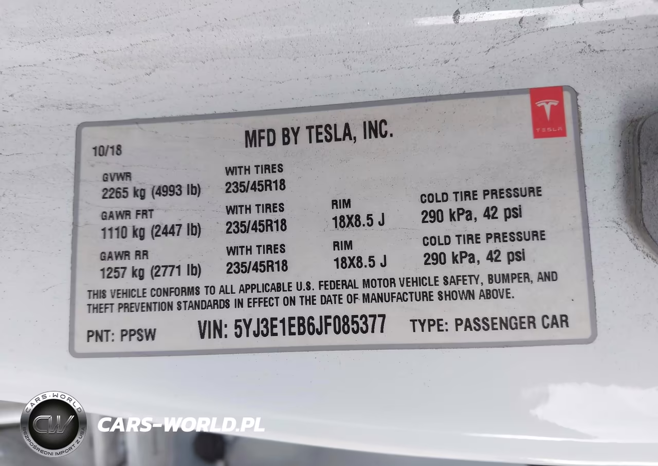 2018 Tesla Model 3 Long Range-Performance VIN:5YJ3E1EB6JF085377 - 9