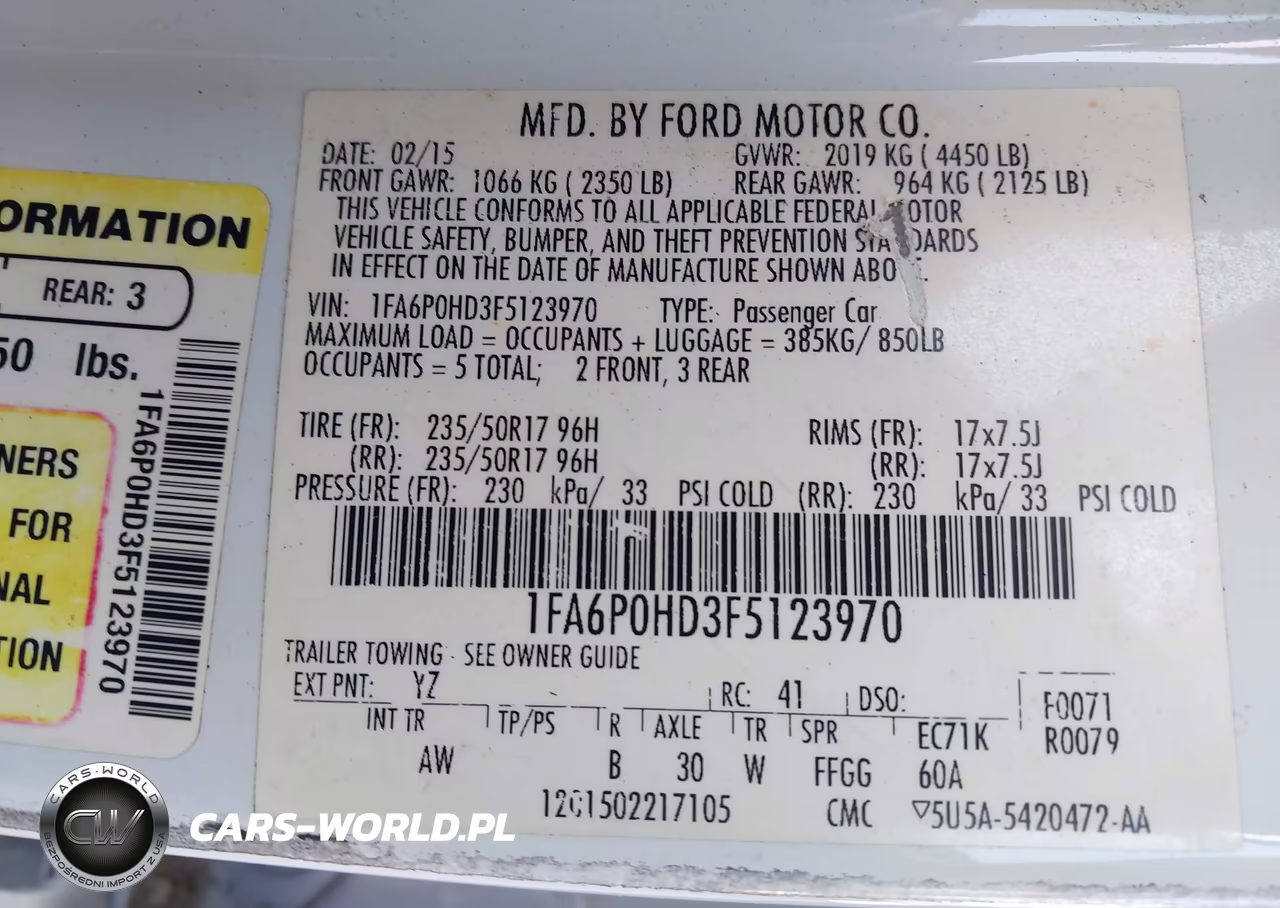 2015 Ford Fusion Se VIN:1FA6P0HD3F5123970 - 9