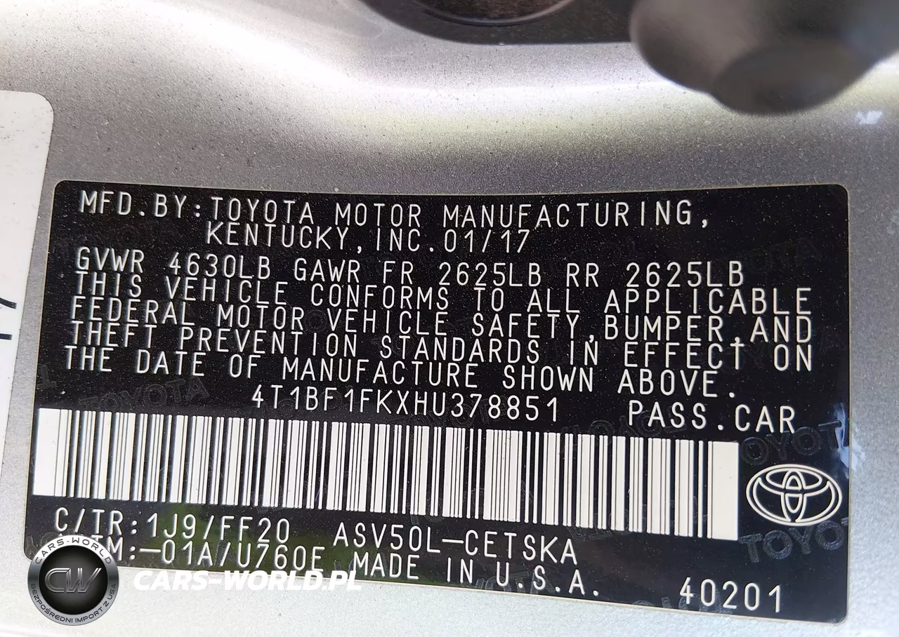 2017 Toyota Camry Se VIN:4T1BF1FKXHU378851 - 9