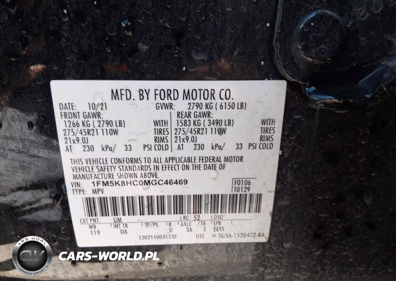 2021 Ford Explorer Platinum VIN:1FM5K8HC0MGC46469 - 9