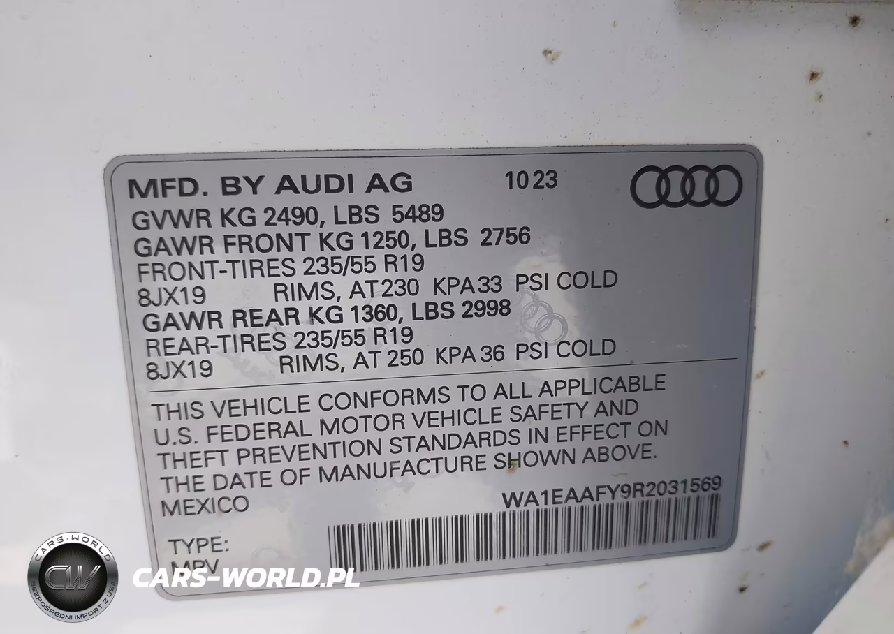 2024 Audi Q5 Premium Plus 45 Tfsi S Line Quattro VIN:WA1EAAFY9R2031569 - 9