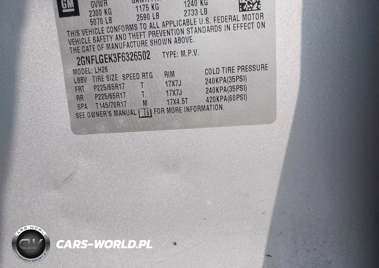 2015 Chevrolet Equinox 2Lt VIN:2GNFLGEK3F6326502 - 9