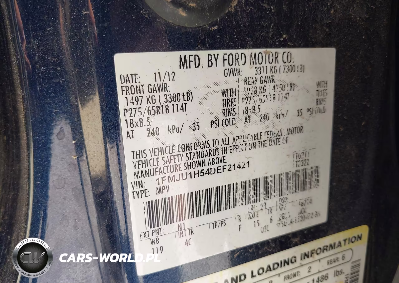 2013 Ford Expedition Xlt VIN:1FMJU1H54DEF21421 - 9