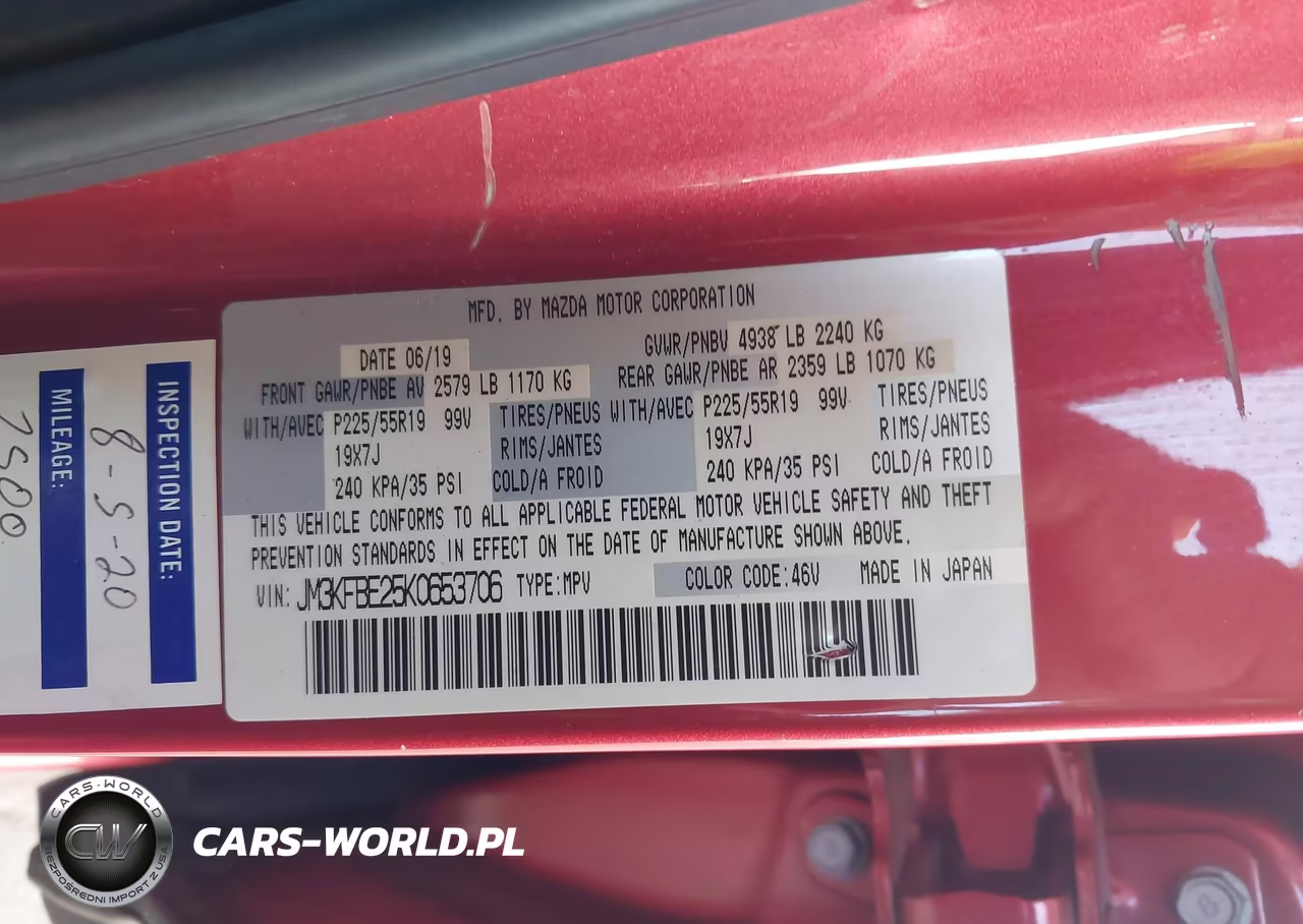 2019 Mazda Cx-5 Signature W-Diesel VIN:JM3KFBE25K0653706 - 9