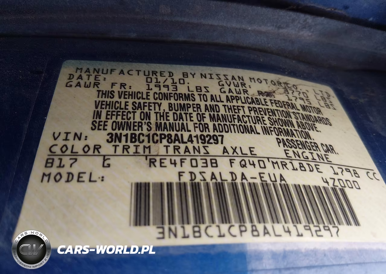 2010 Nissan Versa 1.8S VIN:3N1BC1CP8AL419297 - 9