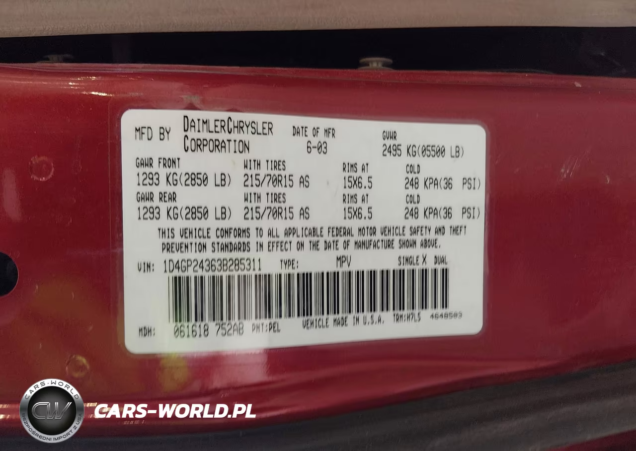 2003 Dodge Grand Caravan Se VIN:1D4GP24363B285311 - 9