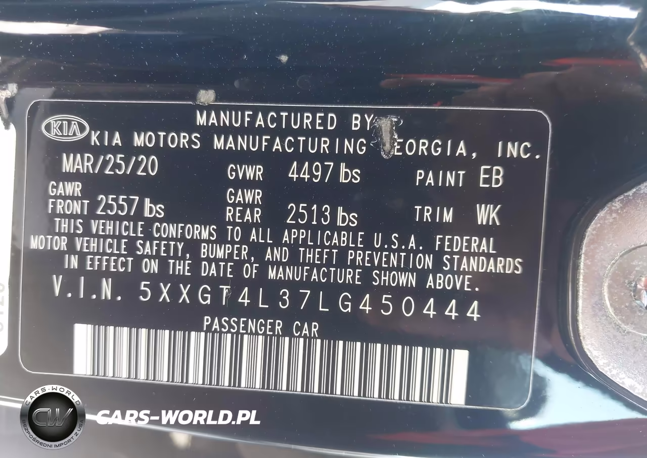 2020 Kia Optima Lx VIN:5XXGT4L37LG450444 - 9