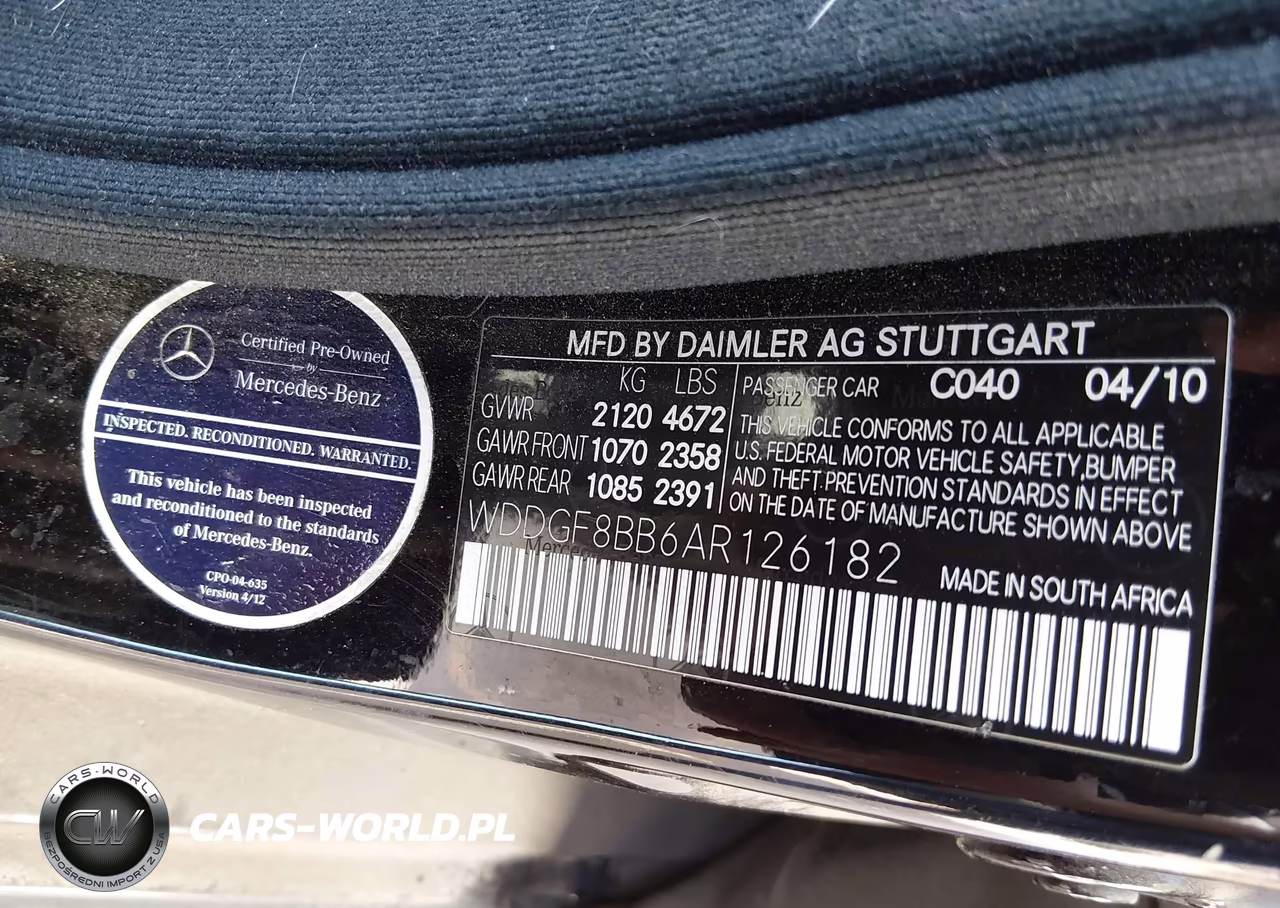 2010 Mercedes-Benz C 300 Sport 4Matic VIN:WDDGF8BB6AR126182 - 9