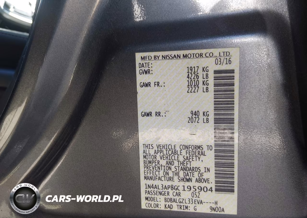 2016 Nissan Altima 2.5 S VIN:1N4AL3AP8GC195904 - 9